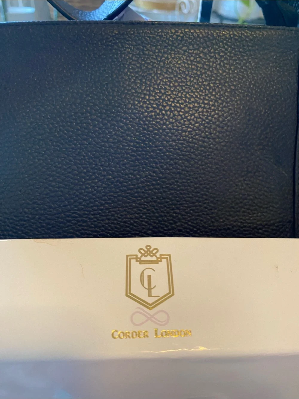 CORDER LONDON BLACK LEATHER PURSE NWT